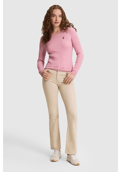 U.S. Polo Assn. Kadın Pembe Basic Kazak 50331602 Vr246 Seker Pembe