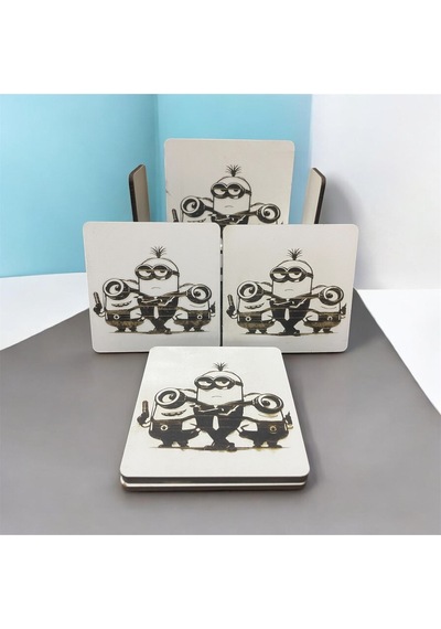 6 Lı Mdf Bardak Altlığı Dekoratif Ecceca1006 Karışık