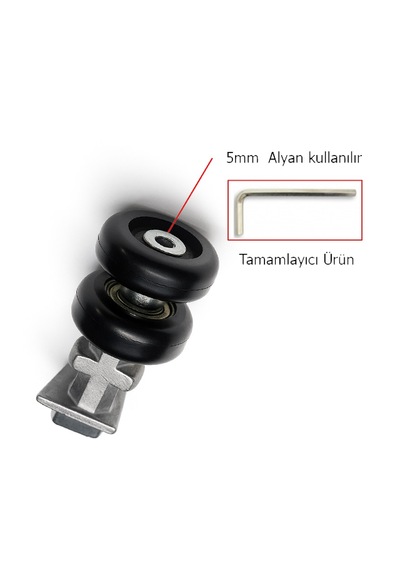 Cam Balkon Katlanır Sistem İçin Metal Düz Teker Kertikli