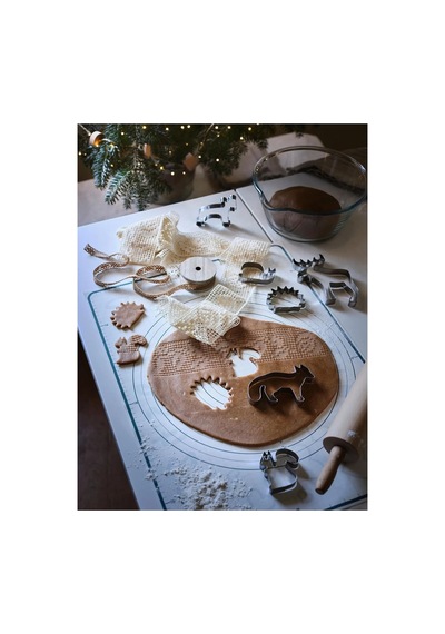 Ikea Baktradıtıon Silikon Pişirme Matı 61 X 46 Cm Beyaz Turkuaz Beyaz - Mavi