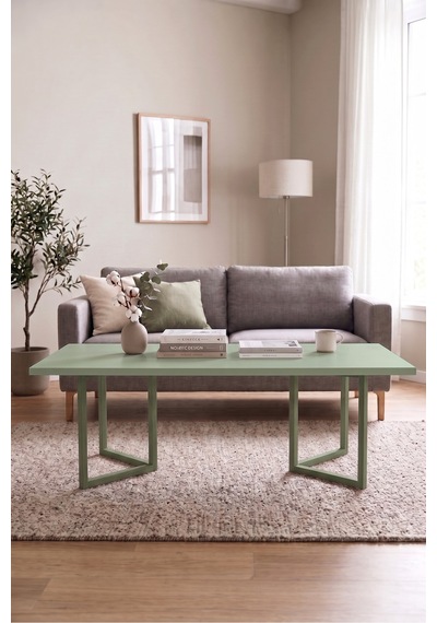 Blom Orta Sehpa Kayın Ahşap Ayaklı 120x60cm Ihlamur Yeşili Bl3-y