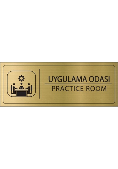 Uygulama Odası İsimlik Altın Metal Kapı İsimliği Levhası Yönlendirme Tabelası