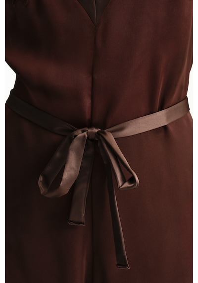 Penti Kahverengi Saten Chiffon Teddy Tulum