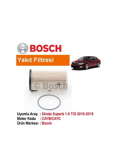 Skoda Superb 1.6 Tdı Yakıt Filtresi 2010-2015 (Bosch)402006
