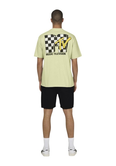 Only Erkek O Yaka T-shirt 22029523 Limon