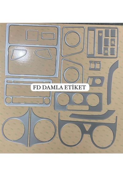 Vw Caddy 2004 - 2009 Torpido, Konsol, Trim, Göğüs Maun Kaplama Gümüş Renk Özel Dizayn