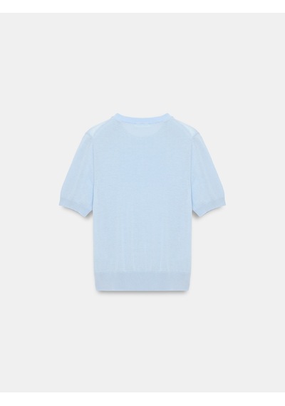 Dilvin 10872 Lyocell Karışımlı Minimal Bluz-açık Mavi