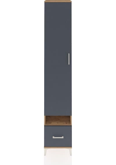 Hyperion Dolap 4 Raflı Tek Çekmeceli Tek Askılı 44x44x243 Çam-antrasit Atlas Çam