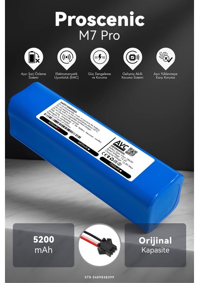 Proscenic M7 Pro 5200mah Robot Süpürge Bataryası G.g