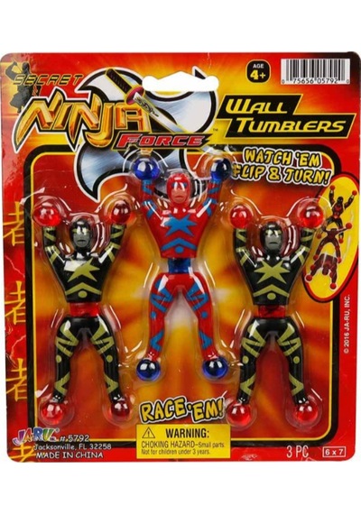 Duvara Yapışan Taklacı 3 Ninja - Mavi - Kırmızı