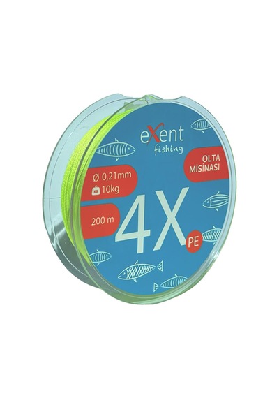 Exent 4 Örgü 0,21 Mm 200 Metre Sarı Balıkçı Misinası