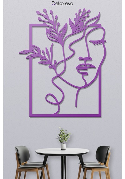 Uyuyan Güzel Metal Duvar Tablosu - Metal Duvar Sanatı - Mor - 60 X 75 Cm