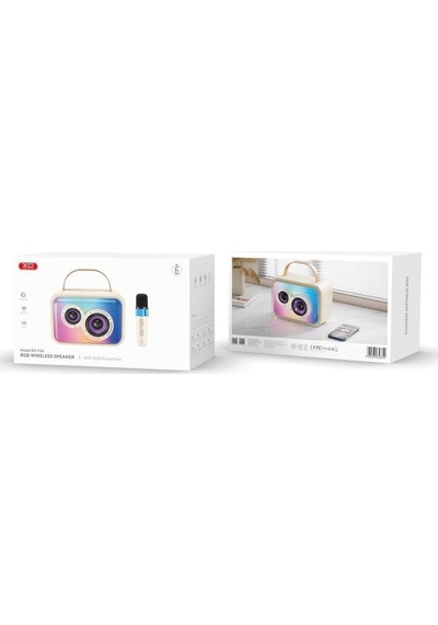 F54 10w Rgb Işıklı 1800 Mah Bluetooth V5.3 Kablosuz Hoparlör Ve Karaoke Mikrofonu Seti