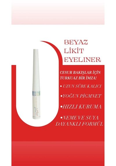 Mov Beyaz Likit Eyeliner 3.5 Gr Yoğun Pigmentli, Suya Dayanıklı Ve Uzun Süre Kalıcı Beyaz