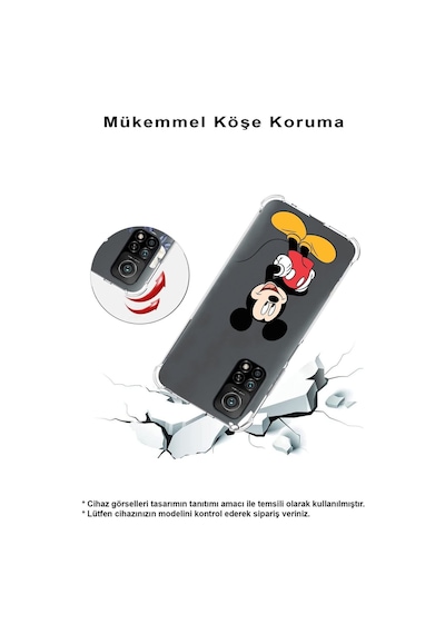 Samsung Galaxy Uyumlu S23 Plus Köşe Korumalı Antişok Kapak Mickey Mouse Tasarımlı Şeffaf Kılıf