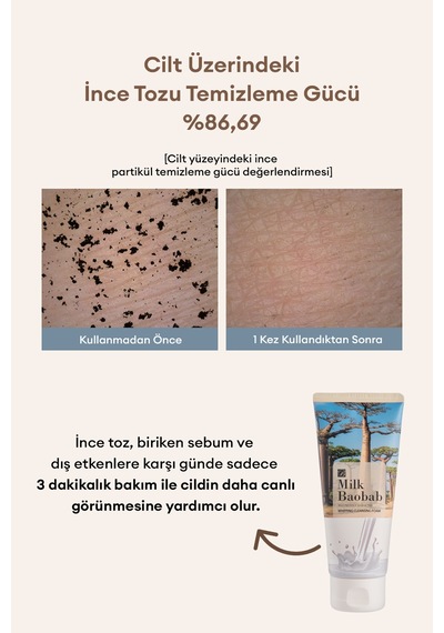 Bitkisel Özlü Nazik Temizlik Sunan Yoğun Yapılı Temizleme Köpüğü Mılk Baobab Whipping Cleansing Foam