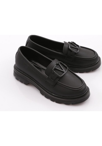 Dgn 2621153 Kadın Tokalı Loafer Ayakkabı Siyah