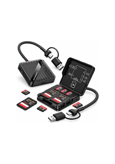 5 Kart Yuvalı Usb 3.0 Hafıza Kartı Okuyucu, Usb-a Ve Type-c Çift Girişli Sd/tf, 5 Gbps Yüksek Hızlı Veri Aktarımı, 2 Sd Ve 3 Micro Sd Kart Desteği, Telefon Tablet Bilgisayar Uyumlu Siyah 5 Kart Yuvalı Usb 3.0 Hafıza Kartı Okuyucu, Usb-a Ve Type-c Çift Girişli Sd/tf, 5 Gbps Yüksek Hızlı Veri Aktarımı, 2 Sd Ve 3 Micro Sd Kart Desteği, Telefon Tablet Bilgisayar Uyumlu Siyah