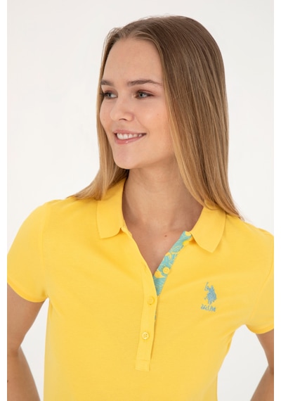 U.S. Polo Assn. Kadın Sarı Basic Polo Yaka Tişört 50280060-VR044