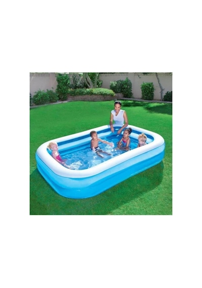 Bestway Aile Havuzu 12819, Şişme Jumbo Dikdörtgen, 211x132x46cm, Çok Renkli
