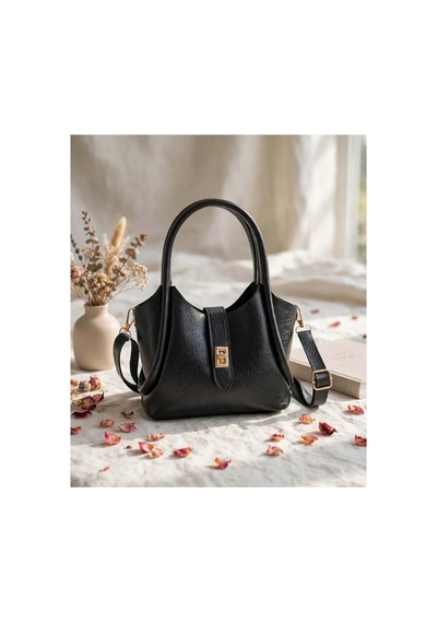 Names Bag Kilitli Tek Saplı Kadın Mini El Ve Omuz Çantası Siyah Siyah