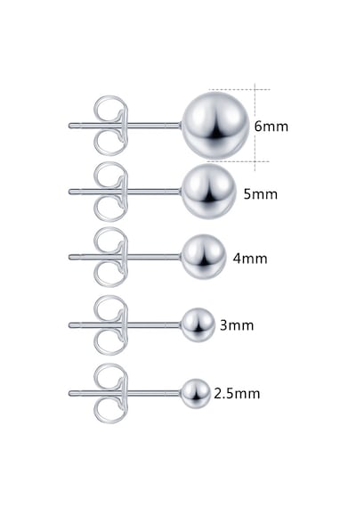 Gümüş Top Küpe 5 Mm