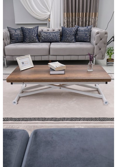 Home Üst Tabla Mdf Barok Ceviz Oval Köşe Alt Beyaz