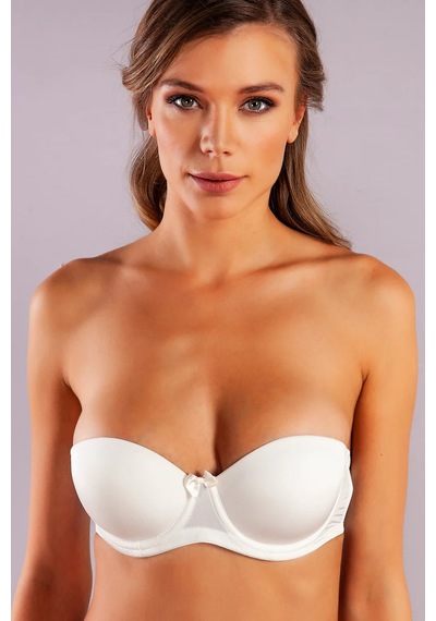 Melonika Golshan Gabrıella Balconette Foam Cup Bra, Ekru Konforlu Ve Şık Sütyen, Strapless Çok Renkli