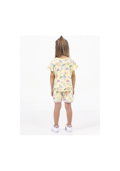 Harika Kids Kız Çocuk Kısa Kollu Şortlu Tavşan Baskılı Yazlık Basic Takım 2-5 Yaş 001