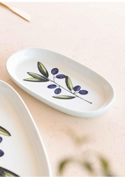 The Mia Olivos Oval Servis 2li 26 Cm Çok Renkli