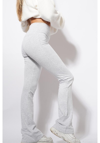 Ckm Moda Tari İspanyol Paça Ribana Pantolon Gri