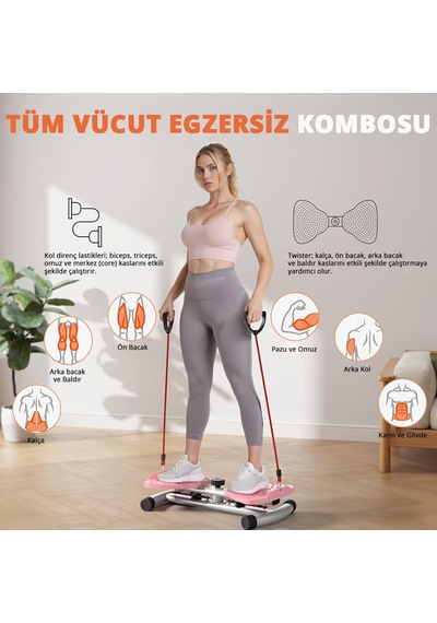 Direnç Ayarlı Twist Ev Tipi Denge Egzersiz Aleti Kaymaz Bel Karın & Direnç Lastiği