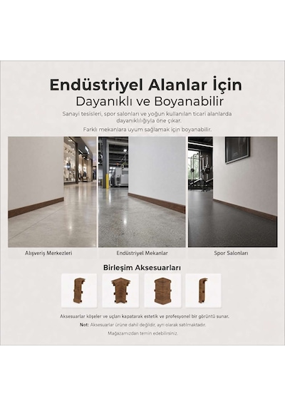 Esquero Kablo Kanallı PVC Süpürgelik 250 cm, Açılabilir Kapaklı, Mantar Meşe, ESQ612