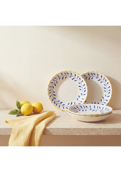 Güral Limon 20 Cm 4lü Porselen Çukur Tabak Seti Diğer