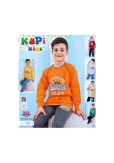 Kapi Kids 7011 Erkek Çocuk Uzun Kol Pijama Takım-6699 SIYAH