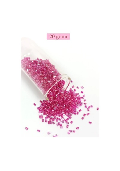 Tedar Kesme Cam Boncuk 2mm - 20 Gram - Şeffaf Pembe -bnc334 Najmaddin (No:1) 8.5Cm X 10.5 Cm