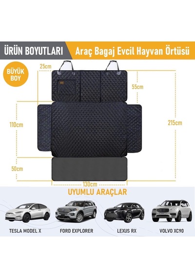 Araç Bagaj Örtüsü, Evcil Hayvan Köpek Bagaj Koruma Kılıfı - Suv, Sedan, Pickup Panelvan Bagaj H Standart