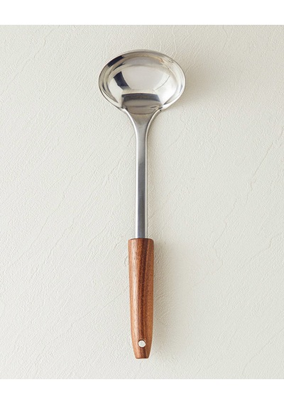 Woody Ladle Çelik Kepçe Kahve