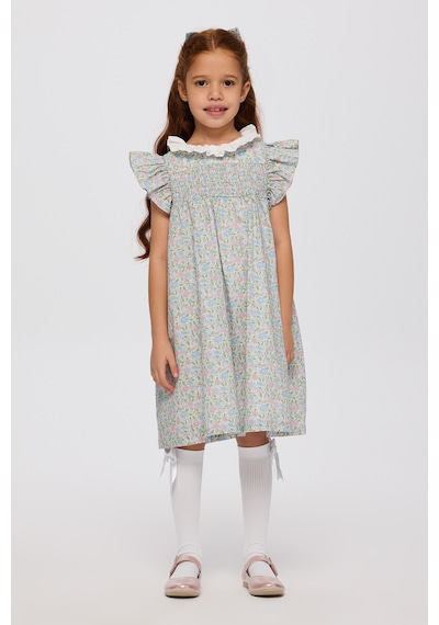 Panço Liberty Kumaş Çiçek Desenli Kız Çocuk Elbise 5621gk26010 Pembe