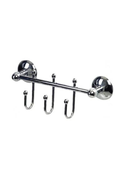 Çelik Banyo Çıkmalı Banyo Askılık Üçlü Gümüş