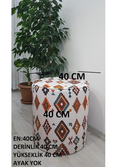 yuvarlak desenli dijital baskılı puf