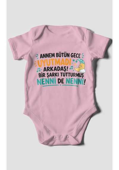 Morivokids Anneye Özel Kısa Kollu Bebek Body %100 Pamuk Zbn194-kk Koyu Pembe