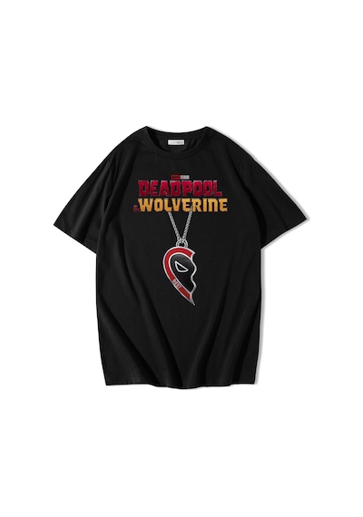 Brz Collection Unisex Oversize Deadpool & Wolverine Best Friend T-shirt-siyah Siyah