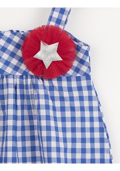 Denokids Mshb&g Yıldız Ekose Kız Salopet Çok Renkli