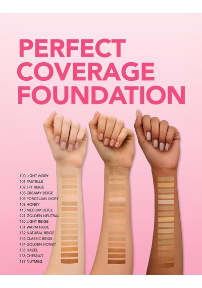 Perfect Coverage Yoğun Kapatıcı Su Bazlı Fondöten Sıcak Alt Ton -136 Chesnut -8682536070652 Çok Renkli