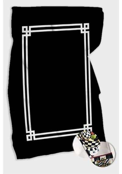 Viva Home Siyah Çerçeveli Fırın Mutfak Havlusu 30x50cm Diğer