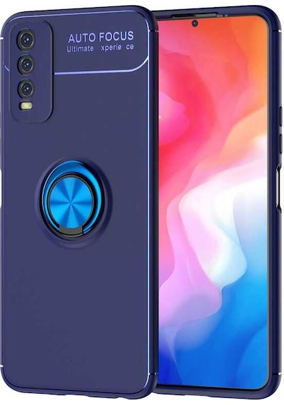 Goocamp Vivo Y20s Kılıf Ravel Silikon Kapak - Mavi Mavi