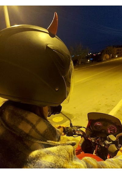 Kask Için Şeytan Boynuzu - Kask Süsü Diğer