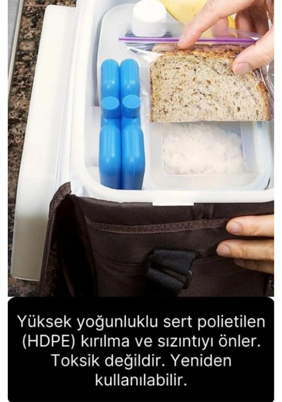 1 Adet Buz Aküsü 12 Saat Termal Soğutma Kamp Piknik Seyahat Yiyecek İçecek Çanta Soğuk Kutusu Mavi