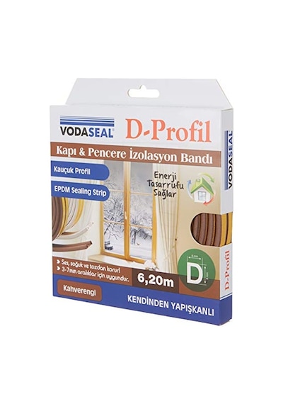Vodaseal 53.01.050 Kapı Pencere İzolasyon Bandı, Kendinden Yapışkanlı, Kahve